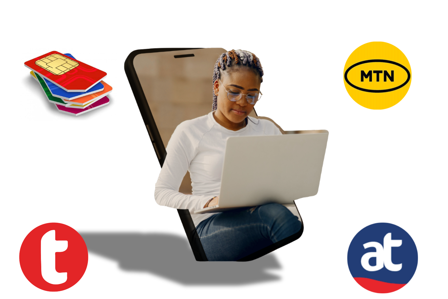 Woman browsing data bundles on a mobile phone
